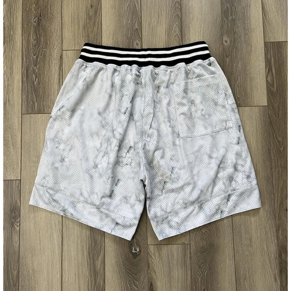 John Geiger Basketball Shorts JG Embroidered Logo Mesh Zip Pockets Mens Sz L